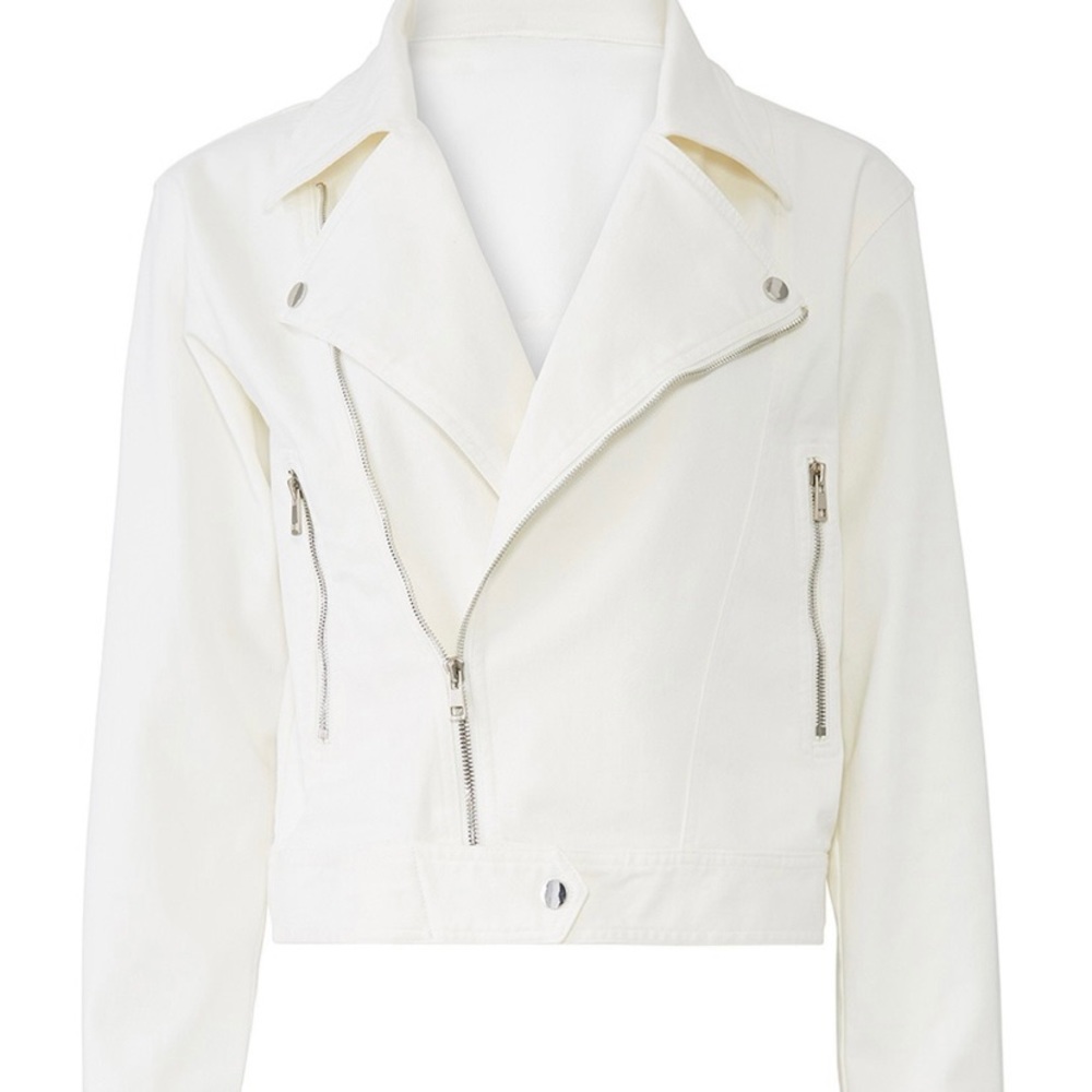 NWOT CAARA Aless White Denim Jacket